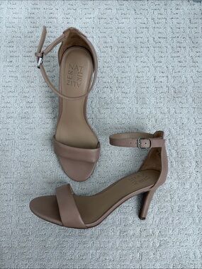 Naturalizer Taupe Open-Toe Ankle-Strap Heels